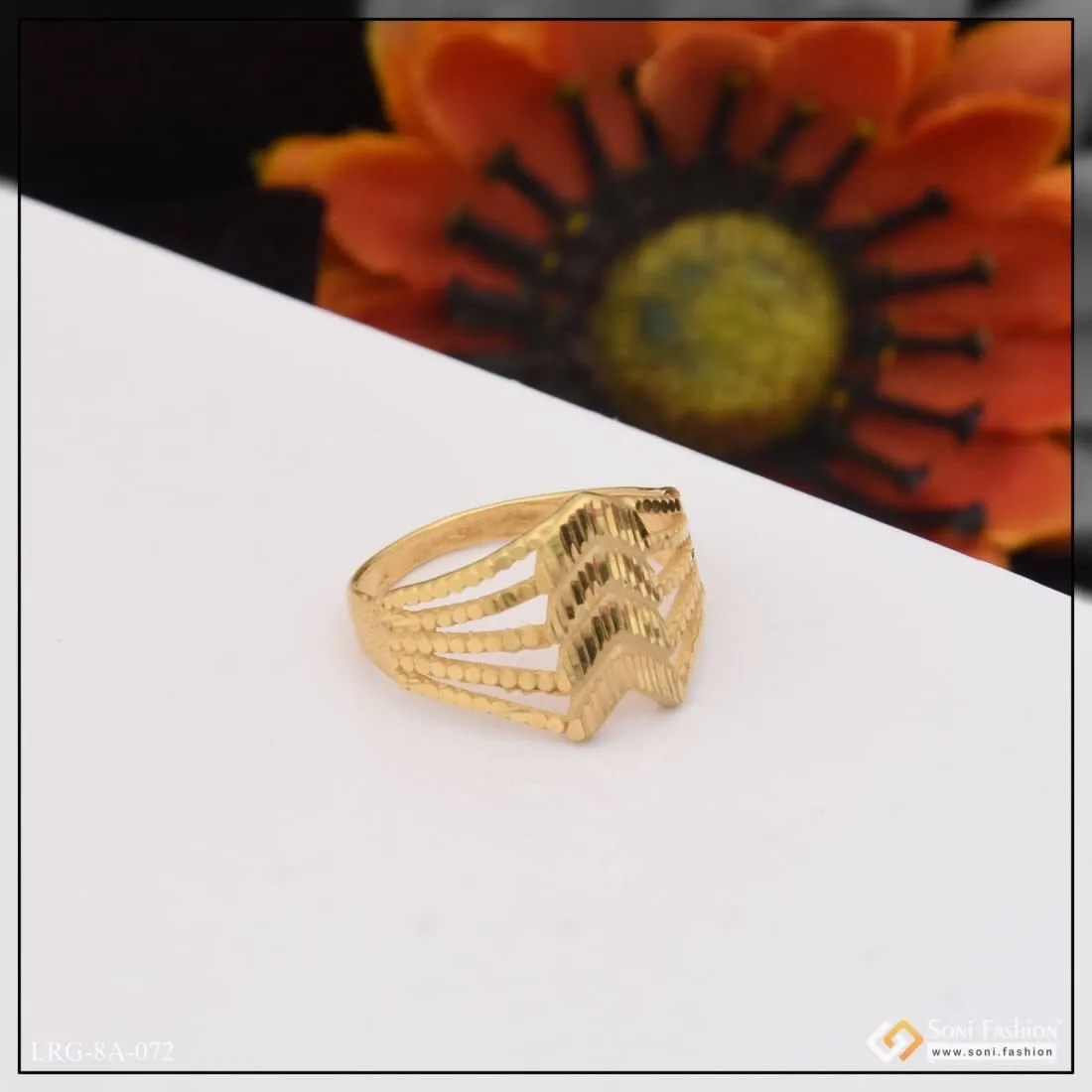 1 Gram Gold Plated Chic Design Eye-catching Design Ring For Ladies - Style Lrg-072