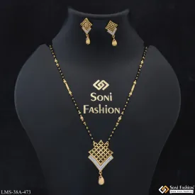 1 Gram Gold Plated Glittering Design Mangalsutra Set for Women - Style A473