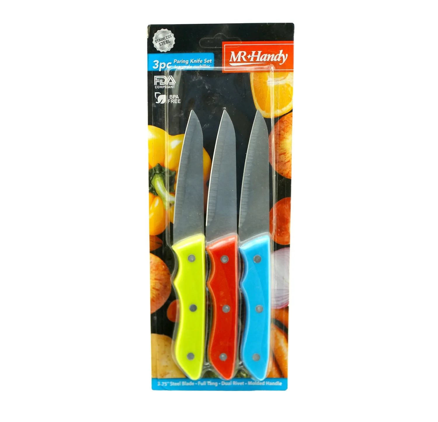 100-3225, Mr. Handy, 3Pc Stainless Steel Paring Knife Set