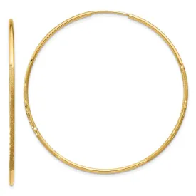 1.25mm, 14k Gold, Diamond-cut Endless Hoops, 48mm (1 13/16 Inch)