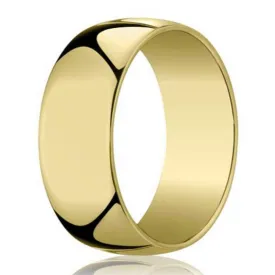 14k Men's Designer Yellow Gold Wedding Ring | 7mm width