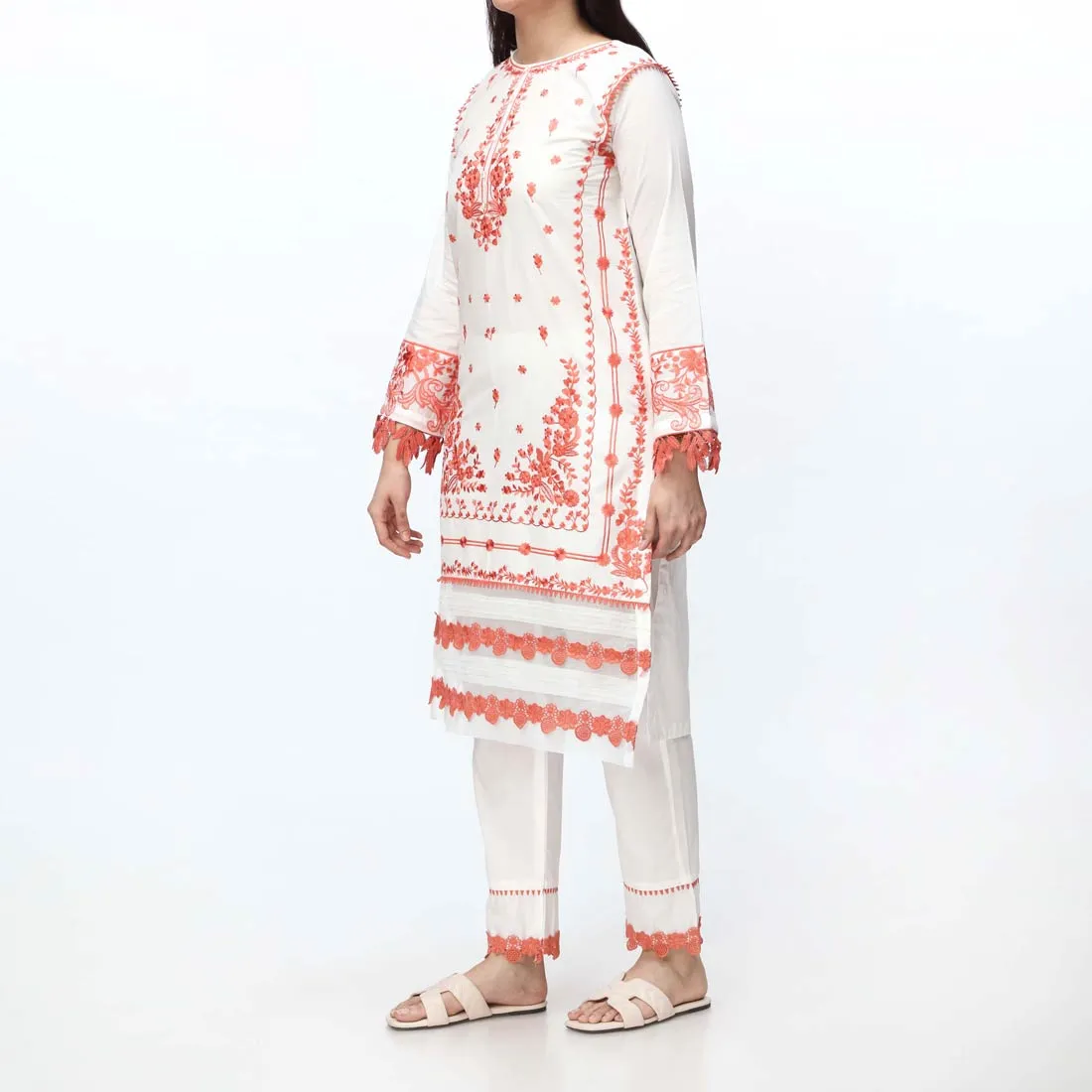 2PC- Embroidered Cambric Suit PS4083