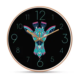 Abstract colorful giraffe wall clock