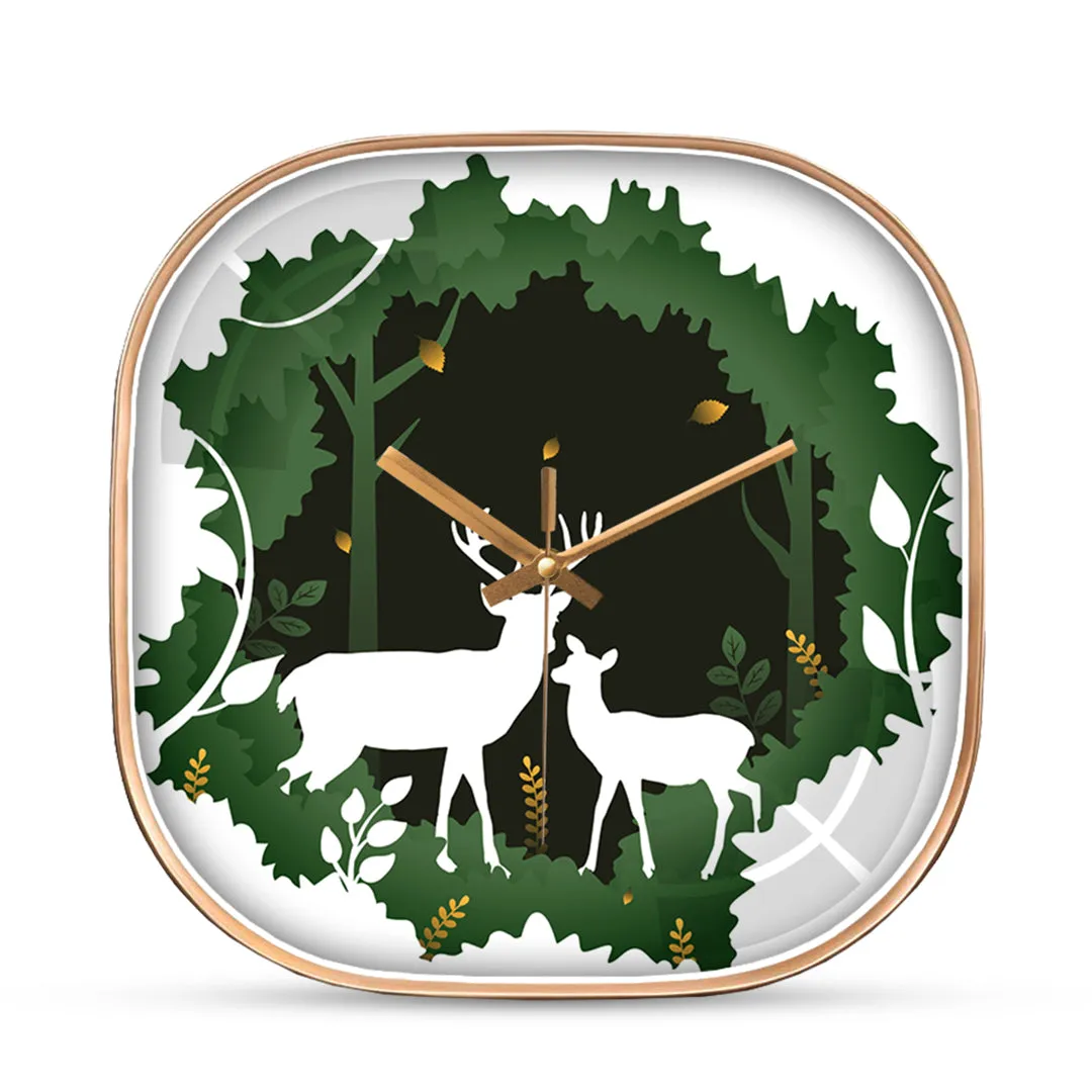 Abstract deer wall clock