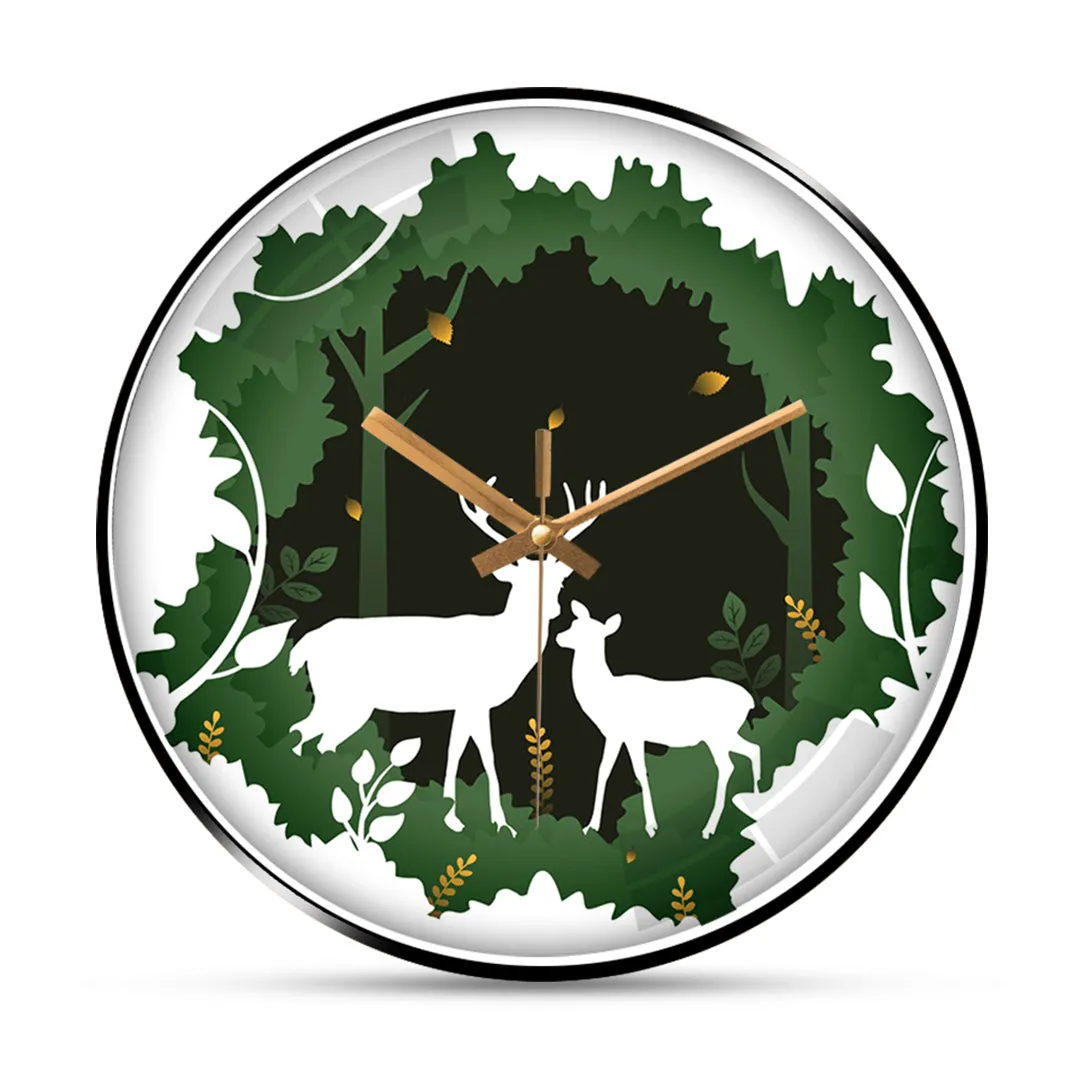 Abstract deer wall clock