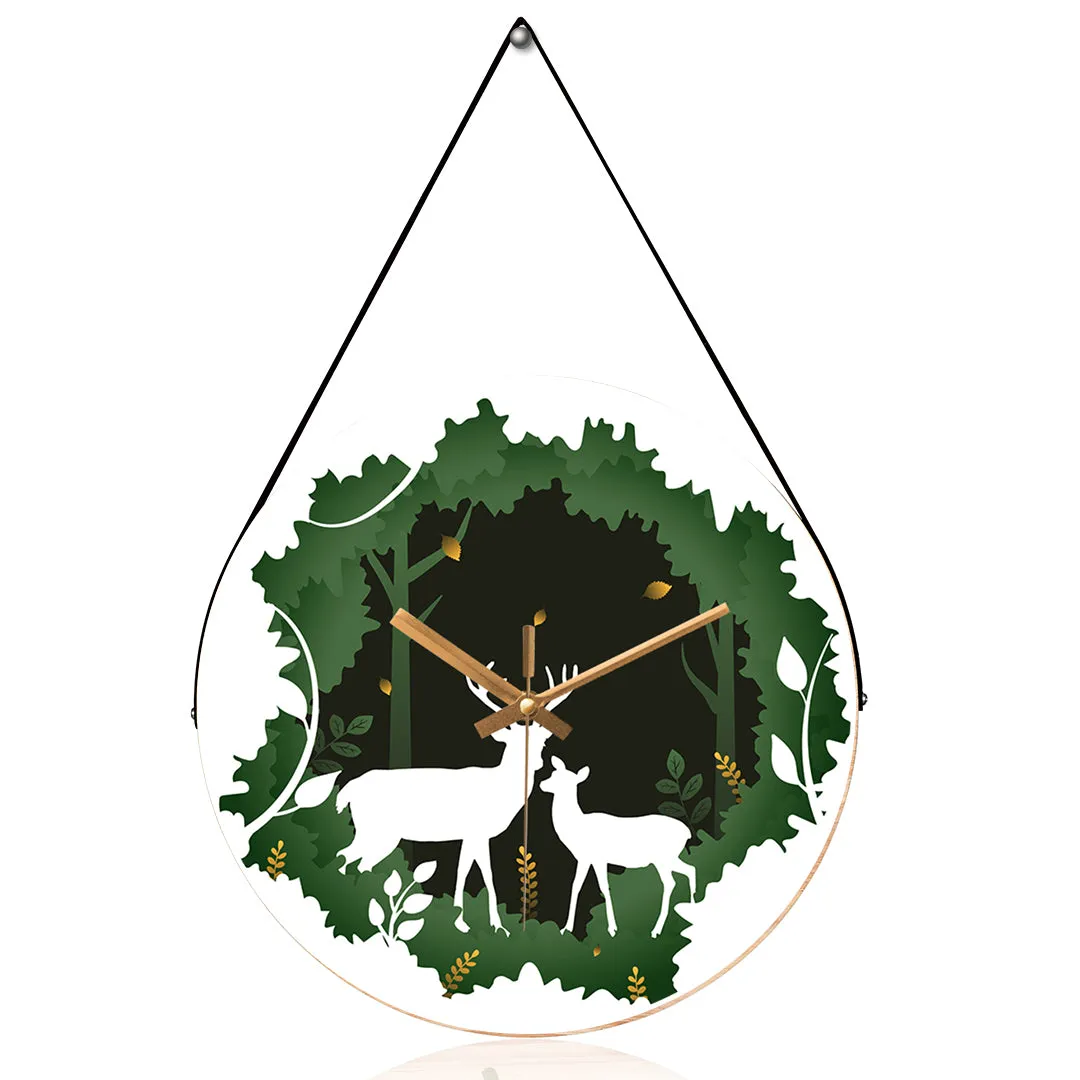 Abstract deer wall clock