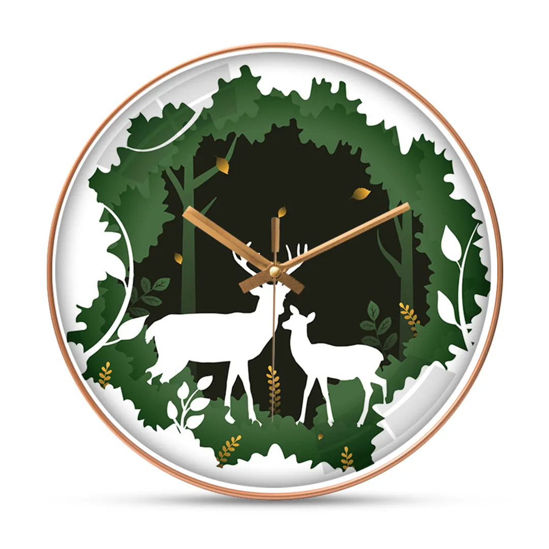 Abstract deer wall clock