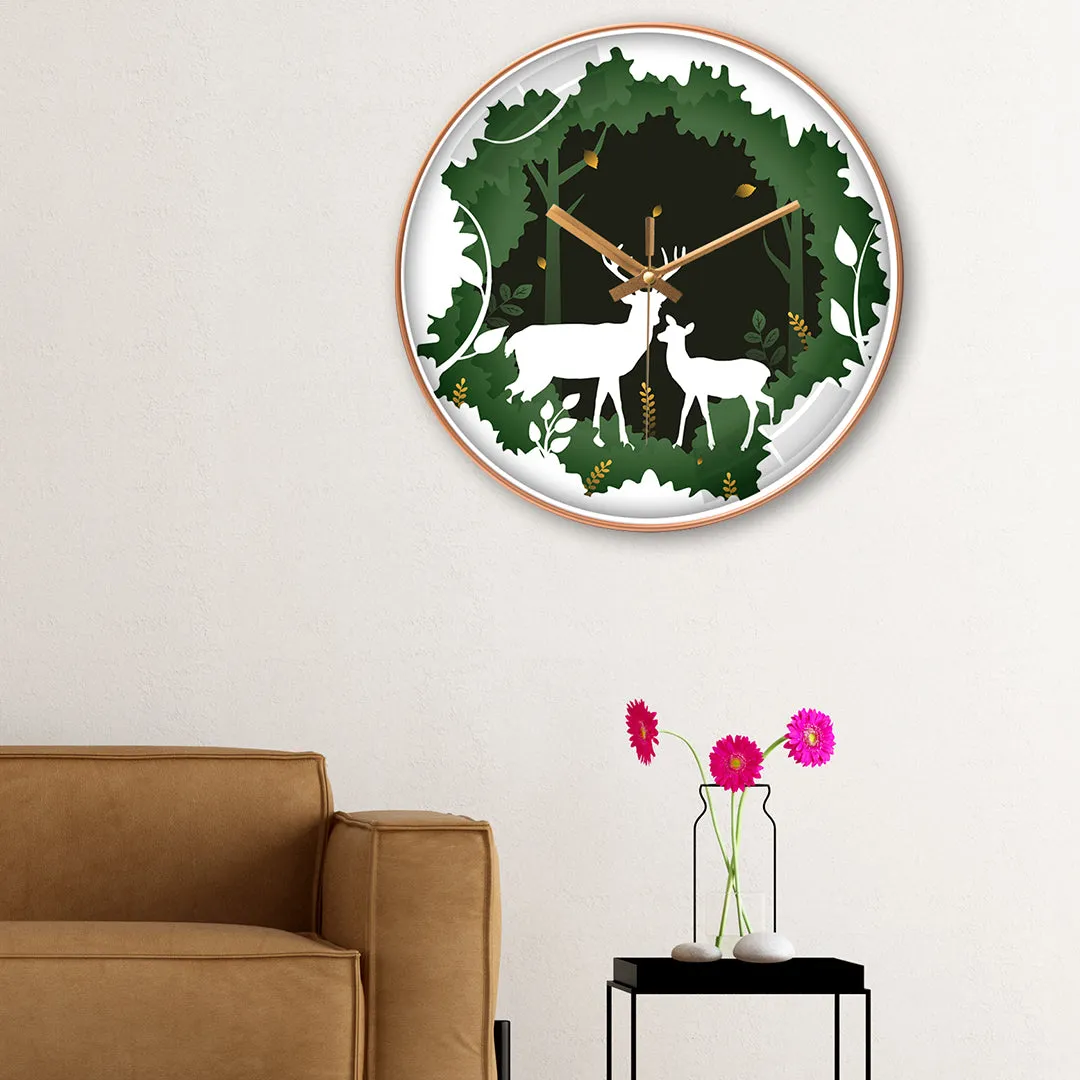 Abstract deer wall clock