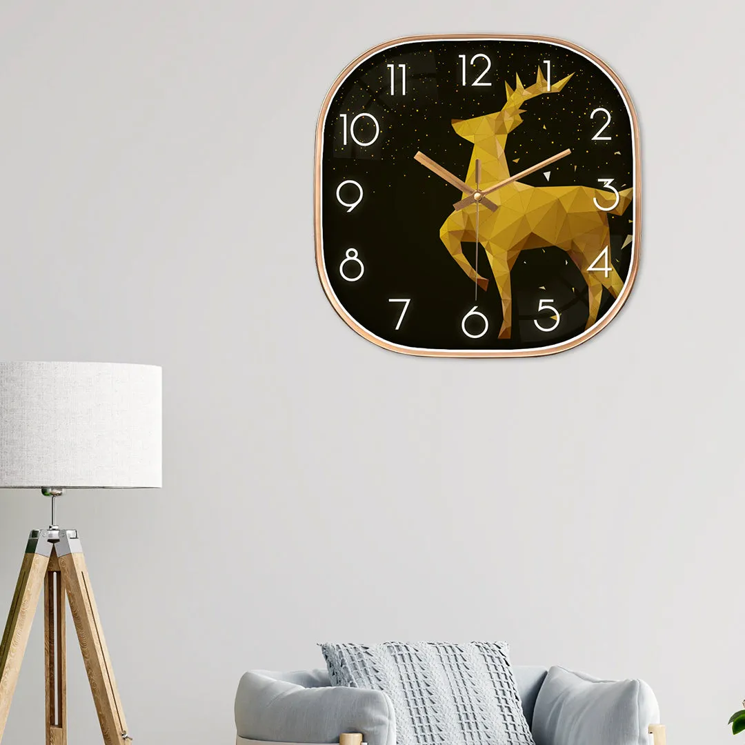 Abstract deer wall clock