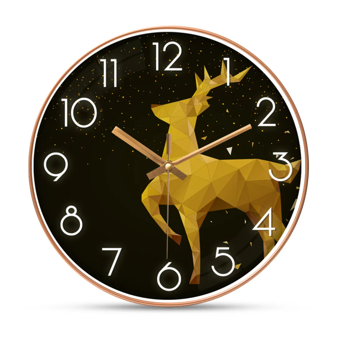 Abstract deer wall clock