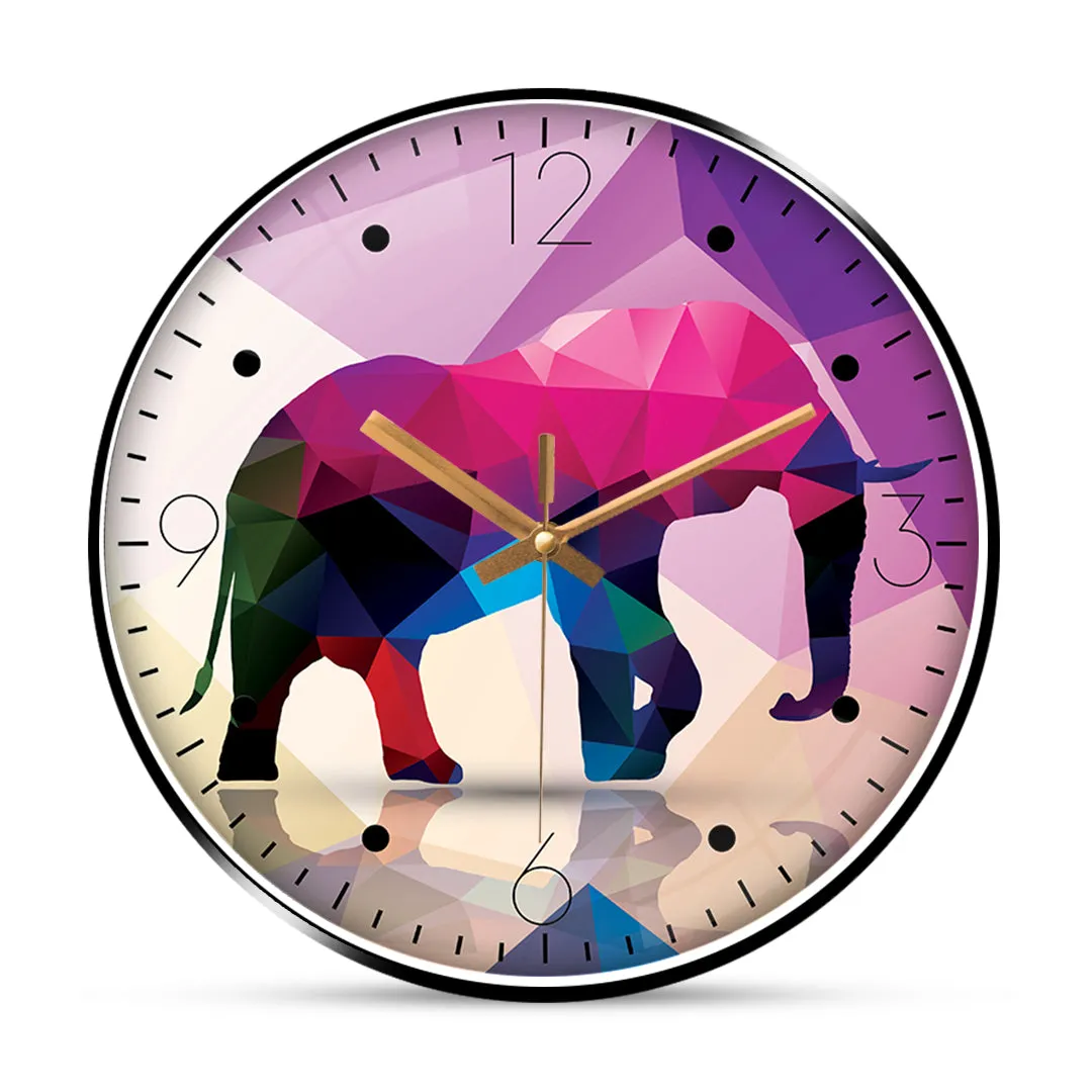 Abstract elephant wall clock