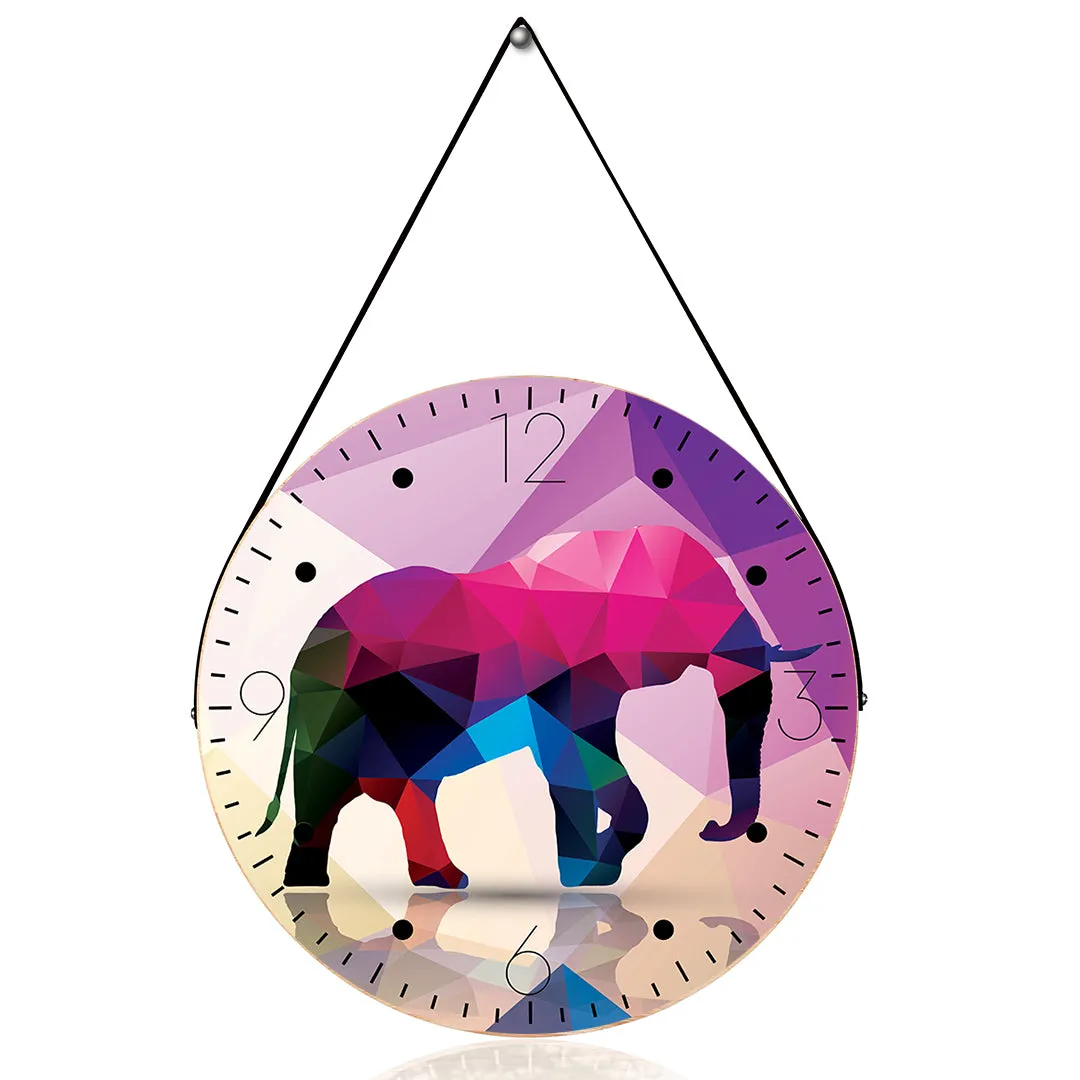 Abstract elephant wall clock