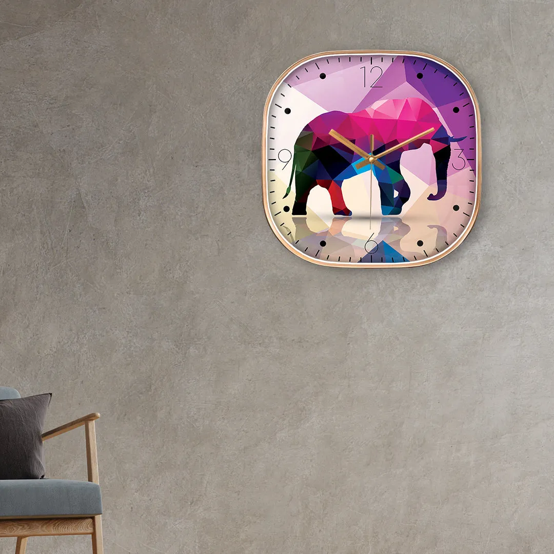 Abstract elephant wall clock