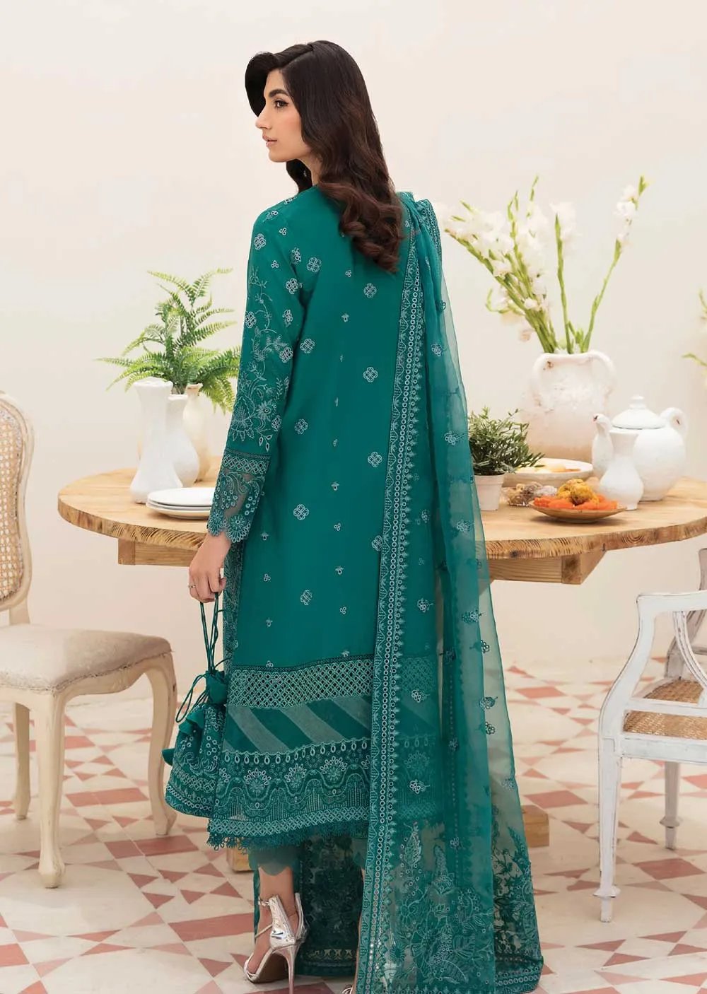 ACL-04-R - Tiffany Blue - Readymade - Chickenkari Lawn Collection by Afrozeh 2023