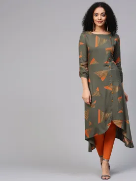 Adhuna - Printed Grey Kurta