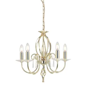 Aegean 5 Light Chandelier - Polished Brass