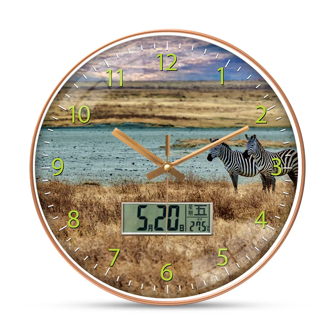 Aesthetic zebra wall clock