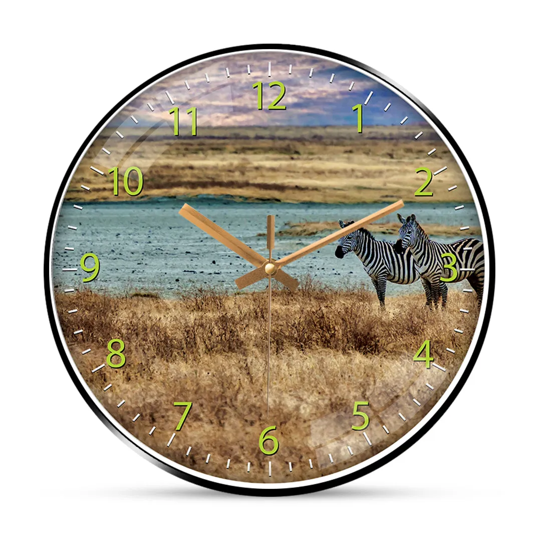 Aesthetic zebra wall clock