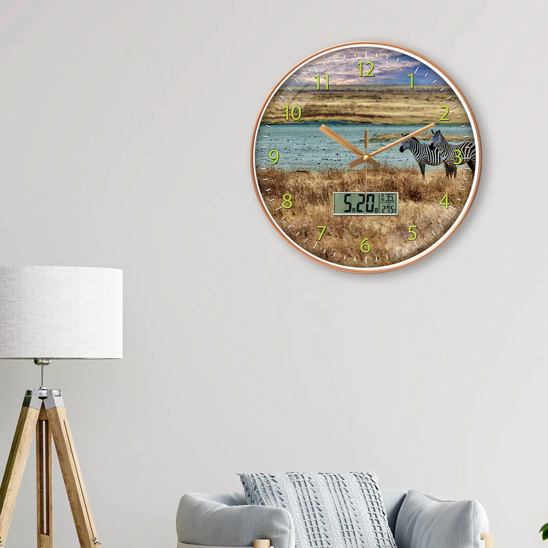 Aesthetic zebra wall clock