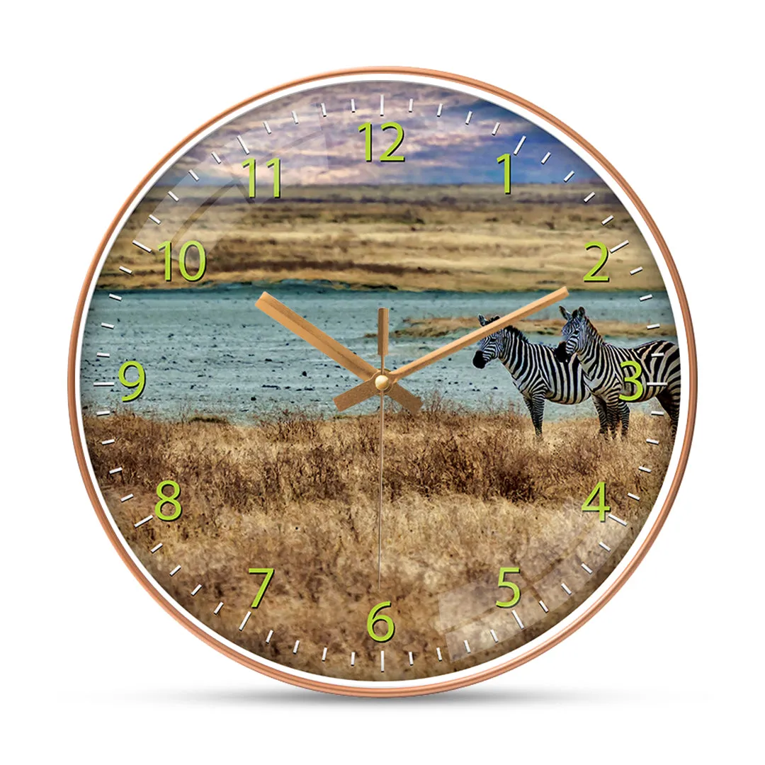 Aesthetic zebra wall clock