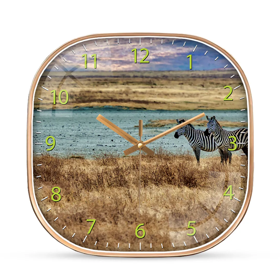 Aesthetic zebra wall clock