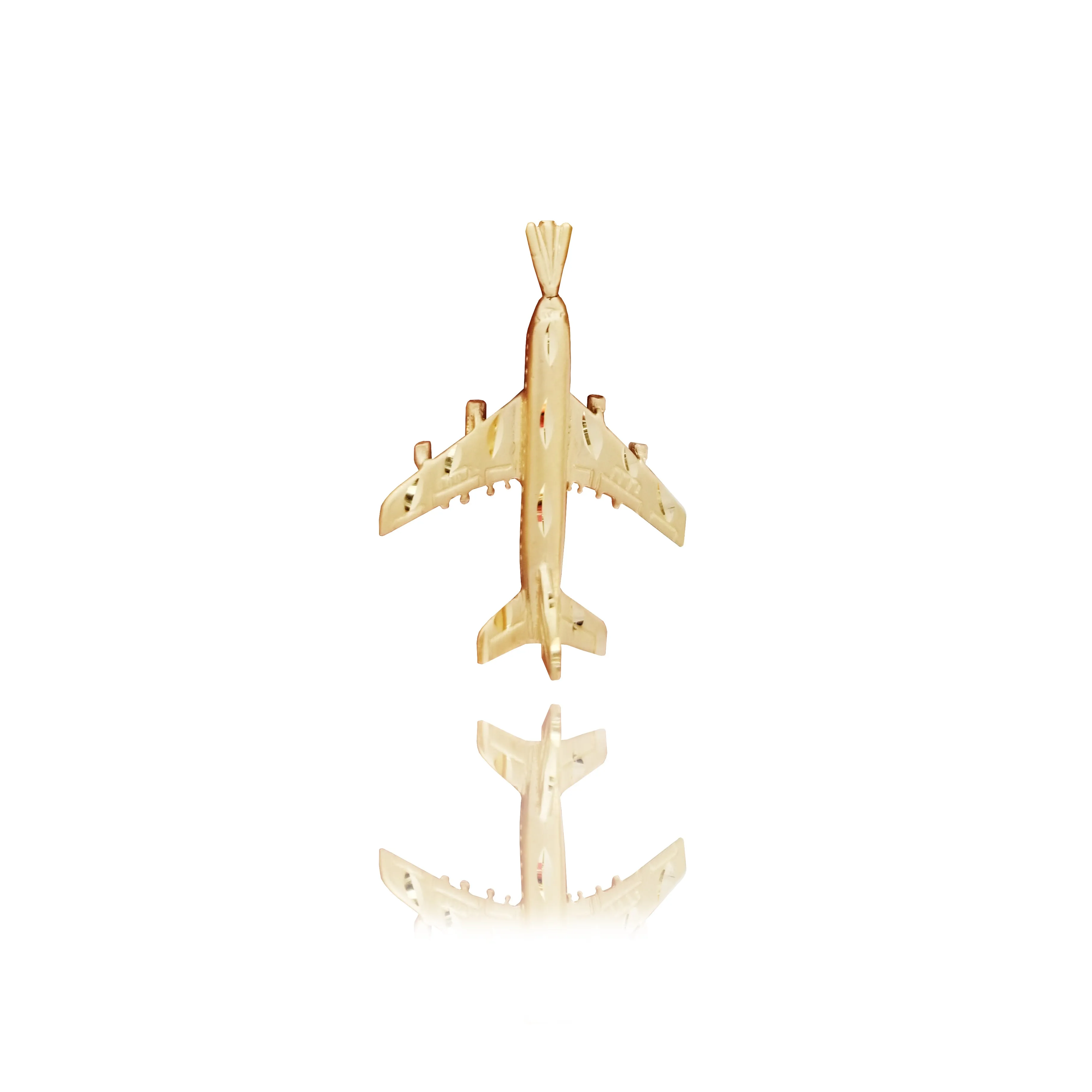 Airplane Diamond Cut Pendant (14K)