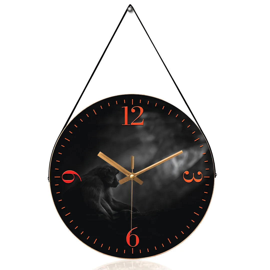 Alone monkey wall clock