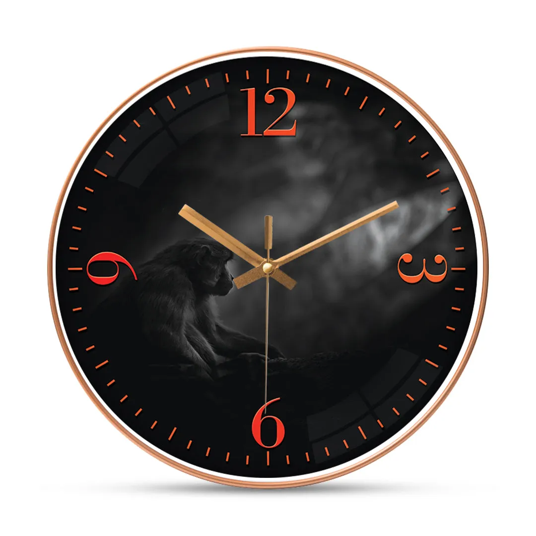 Alone monkey wall clock