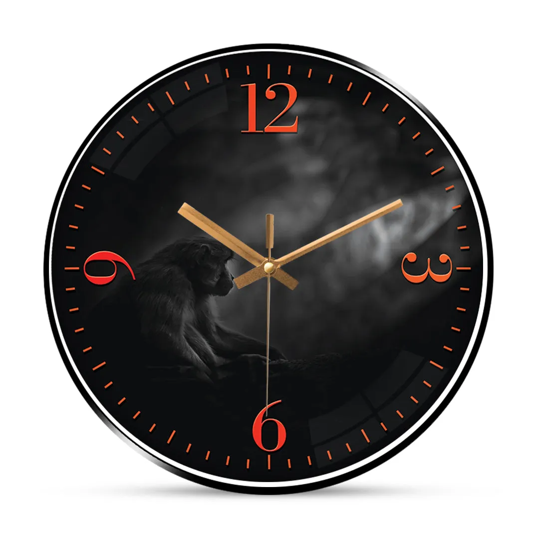 Alone monkey wall clock