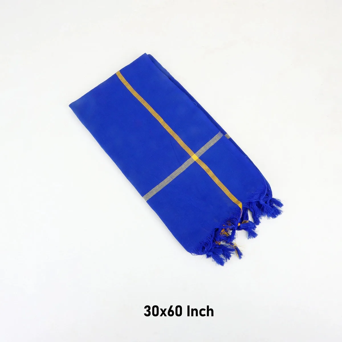 Angavastram - 30 x 60 Inches | Blue Towel/ Mudi Thundu for Men