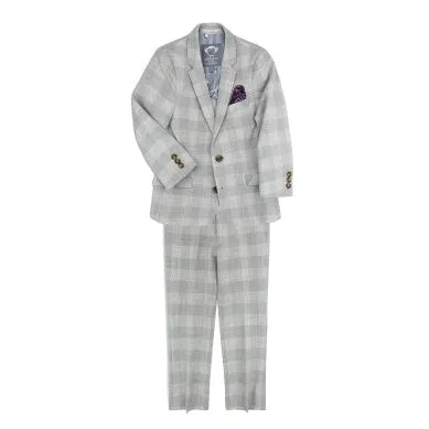 Appaman Boys 2pc Stretch Mod London Check Grey Suit