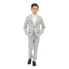 Appaman Boys 2pc Stretch Mod London Check Grey Suit