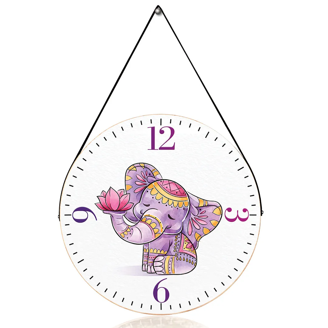 Arty elephant wall clock