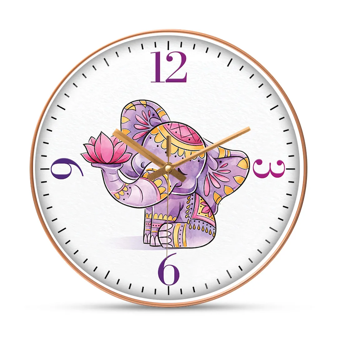 Arty elephant wall clock