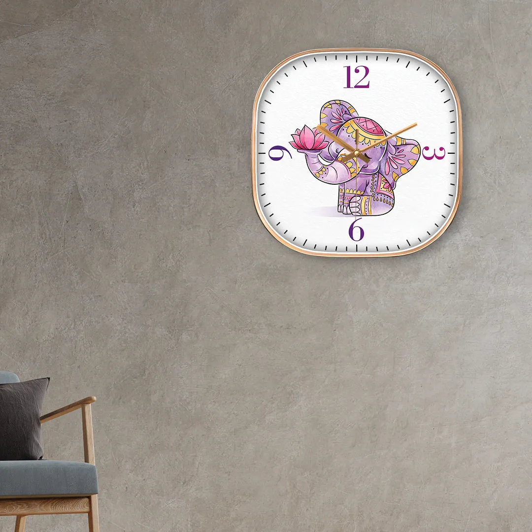 Arty elephant wall clock