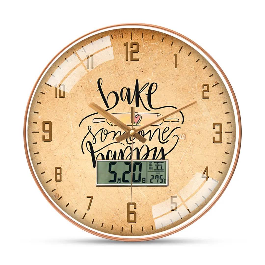 Baking kitchen quote wall clock