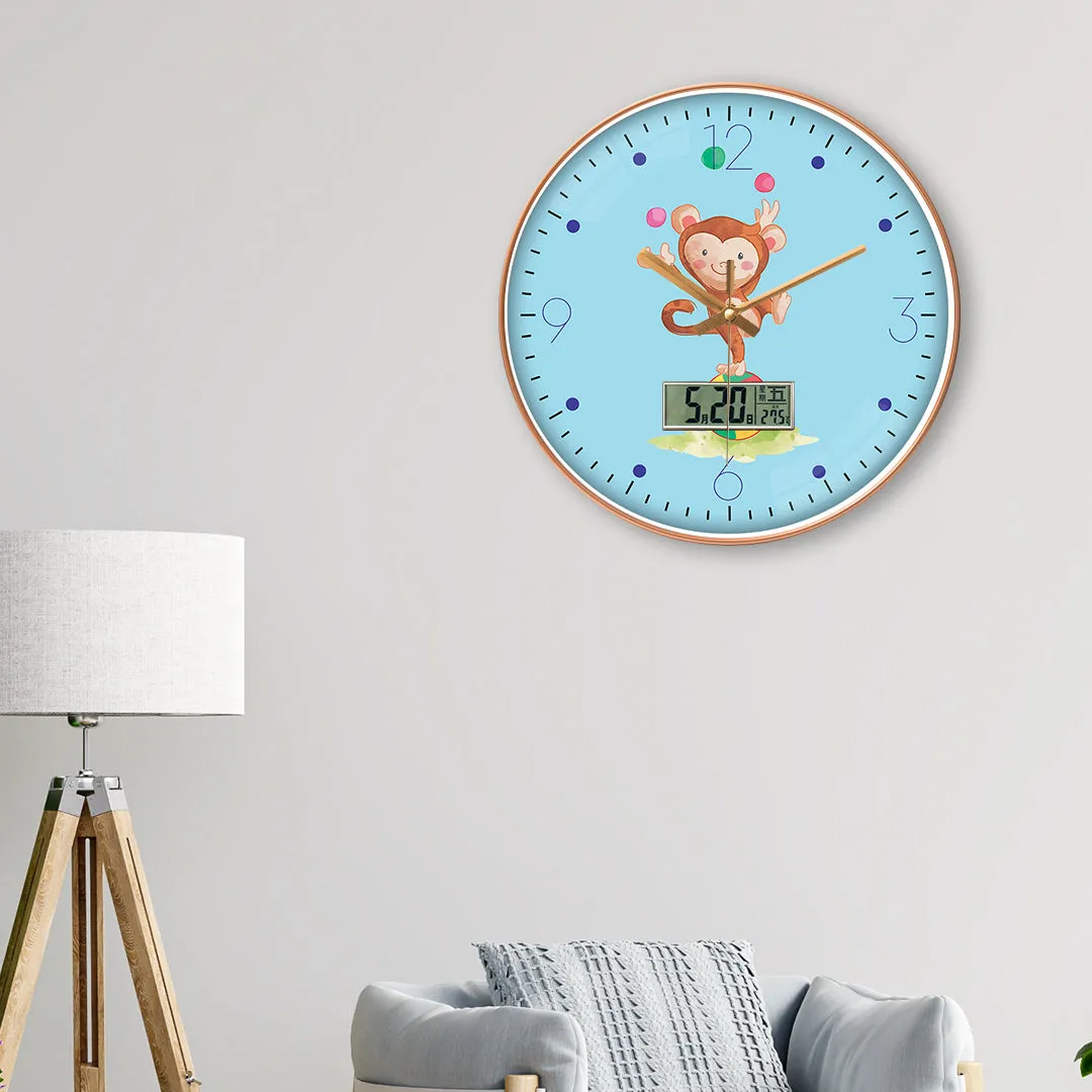 Ball Colorful Jungle monkey wall clock