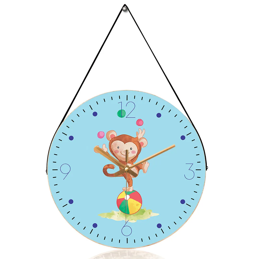 Ball Colorful Jungle monkey wall clock