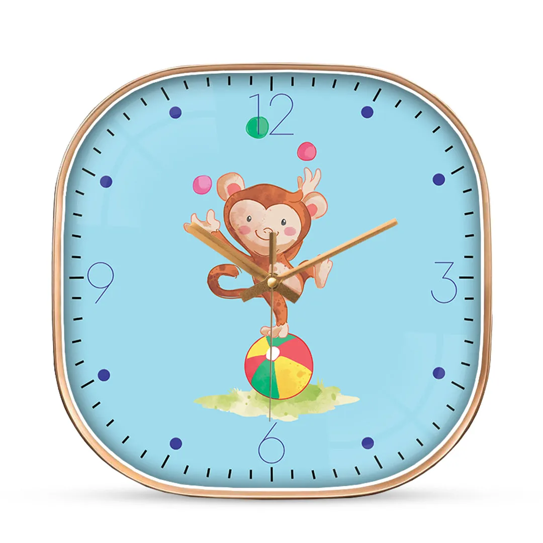 Ball Colorful Jungle monkey wall clock