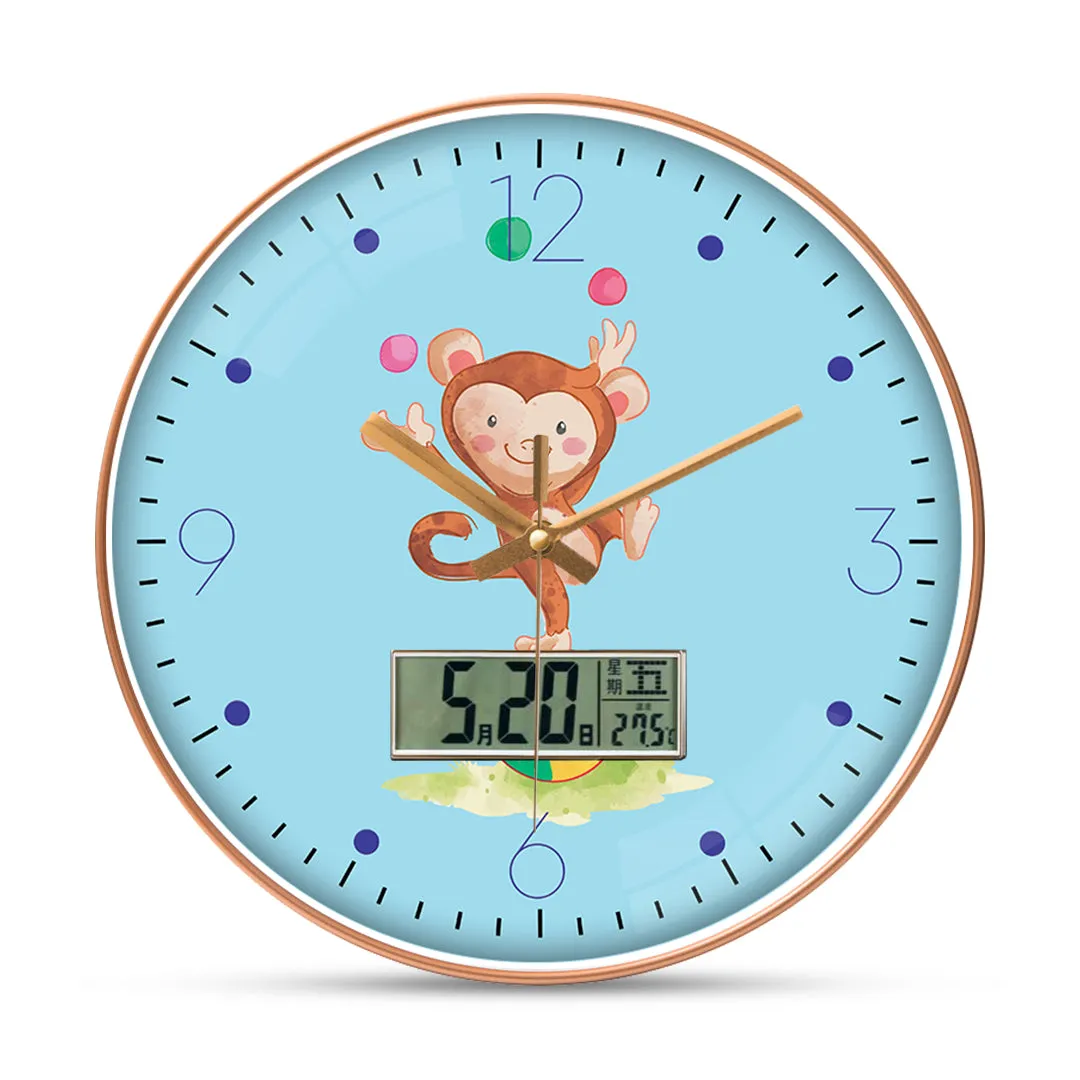 Ball Colorful Jungle monkey wall clock