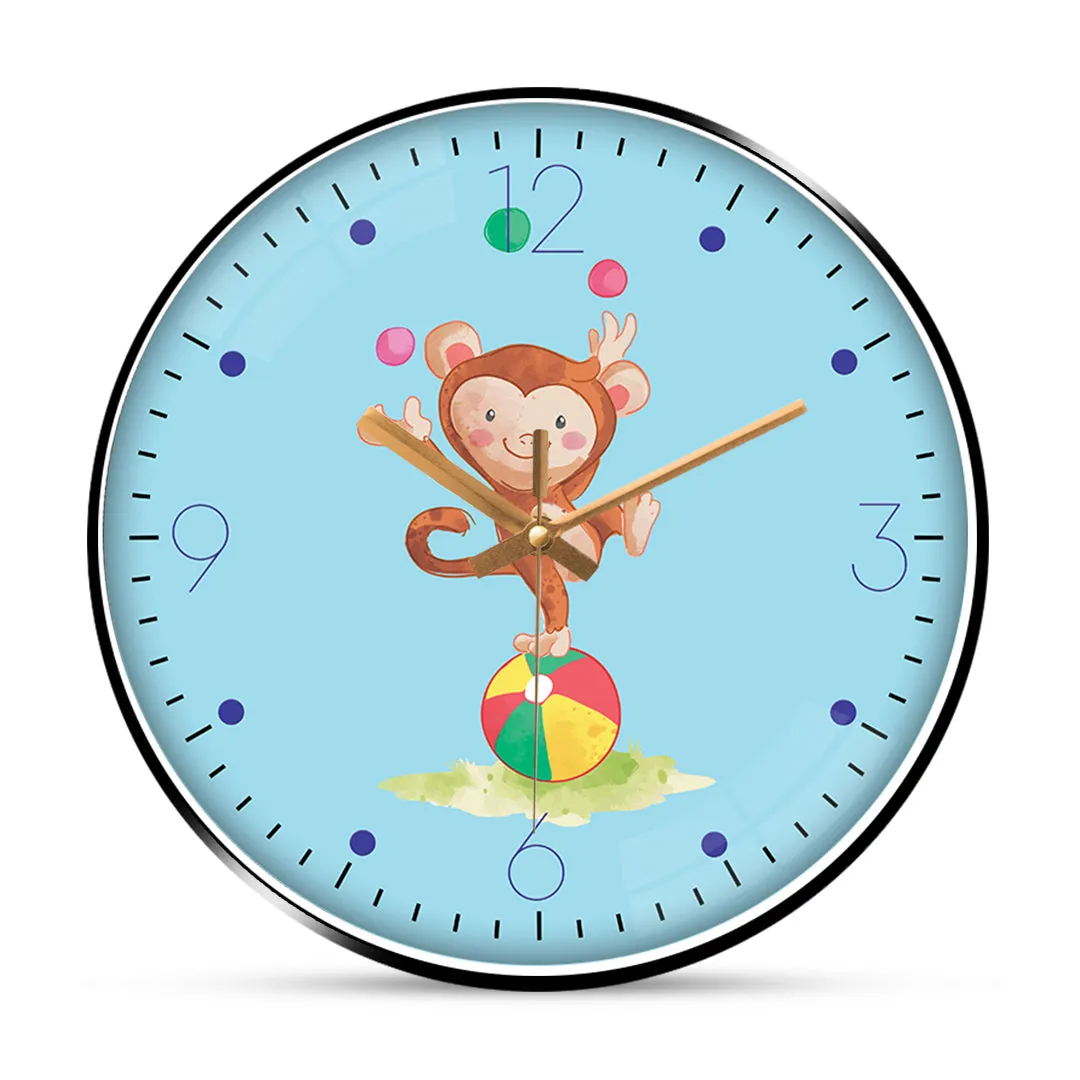 Ball Colorful Jungle monkey wall clock