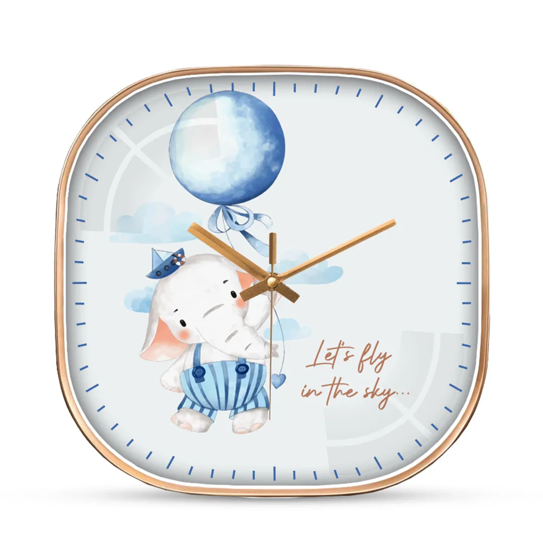 Balloon elephant wall clock