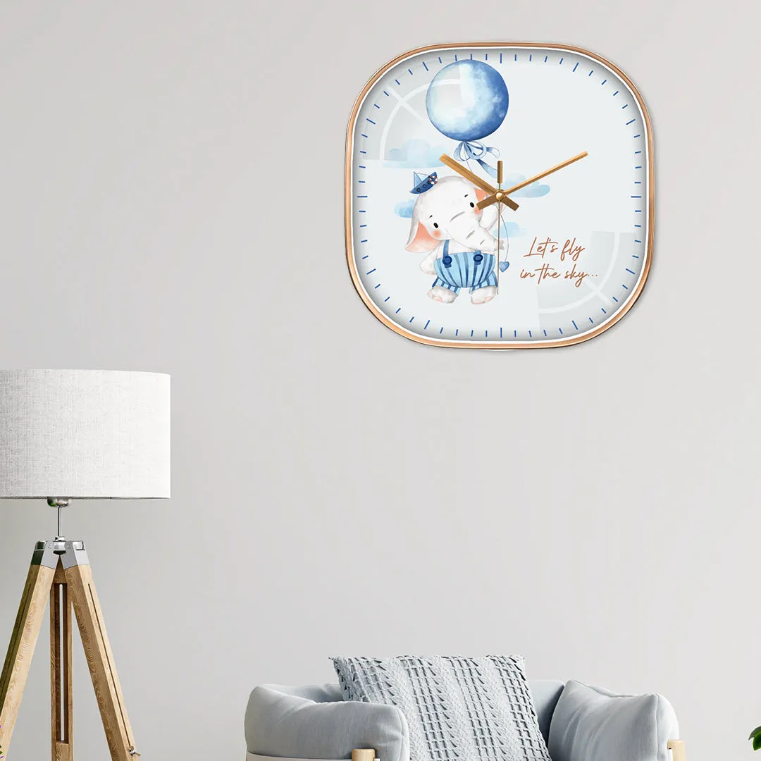 Balloon elephant wall clock