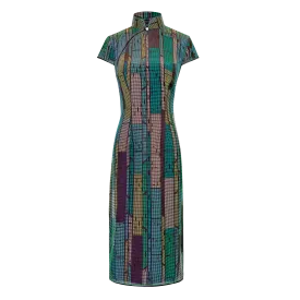 【BAMBOO】100% Silk Cheongsam - Mesh Version (Cap Sleeve)