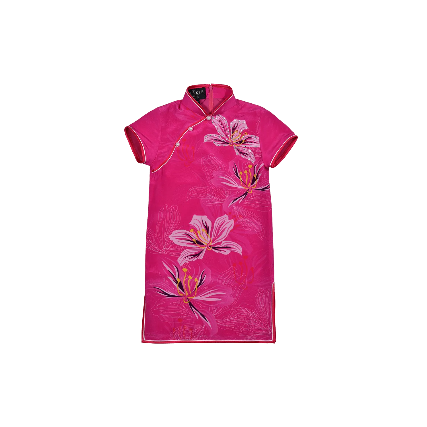 【BAUHINIA】 100% Silk Cheongsam with Crystals-Junior