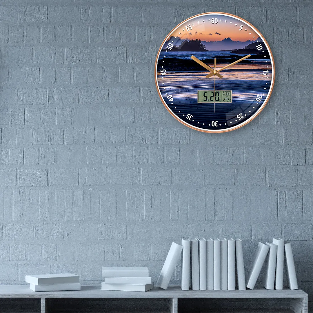 Beach sunset nature wall clock