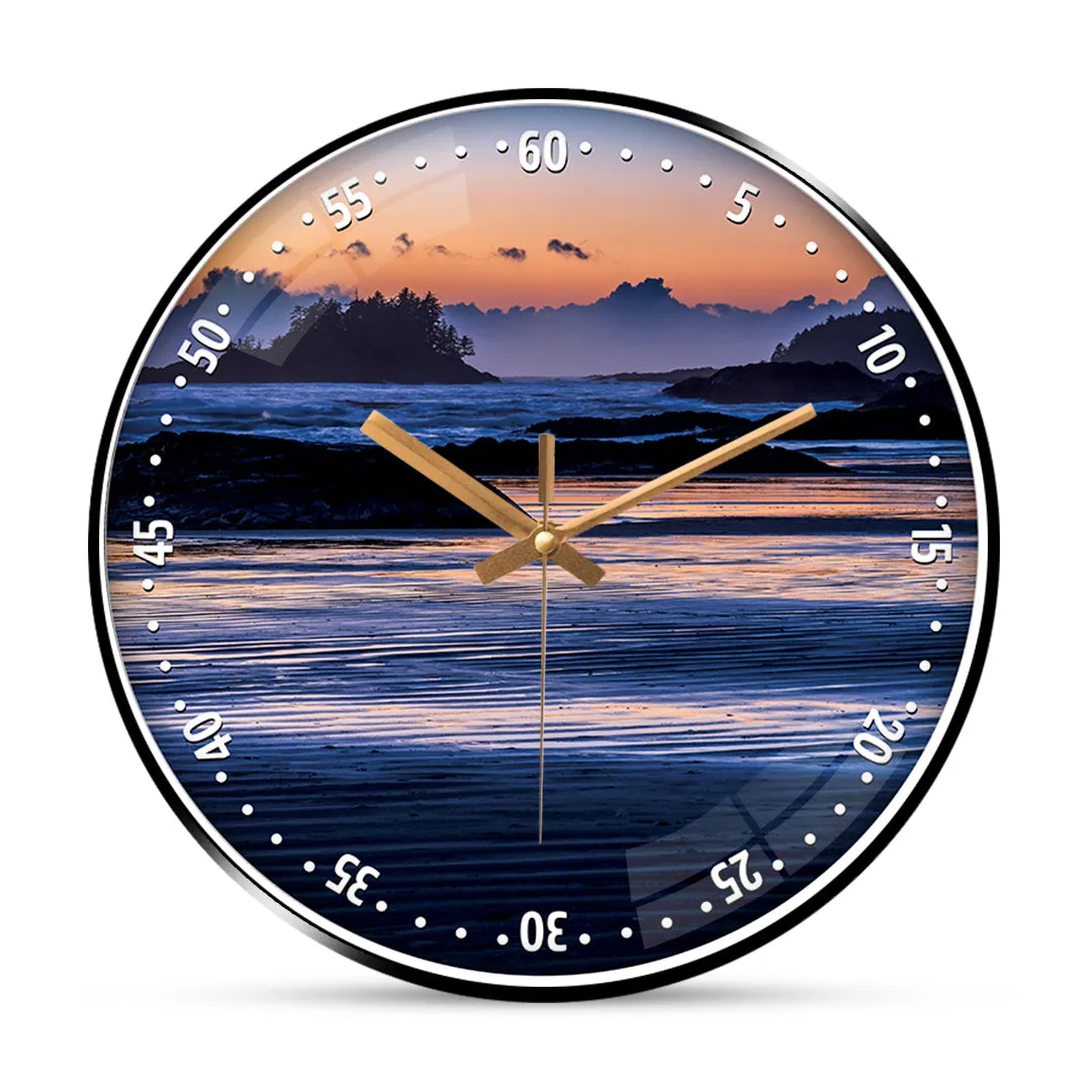 Beach sunset nature wall clock