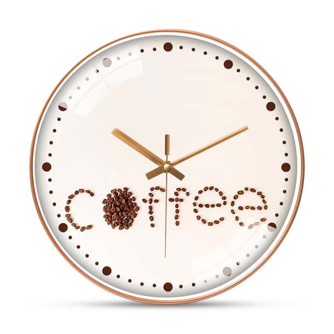 Beans coffee quotes wall clock