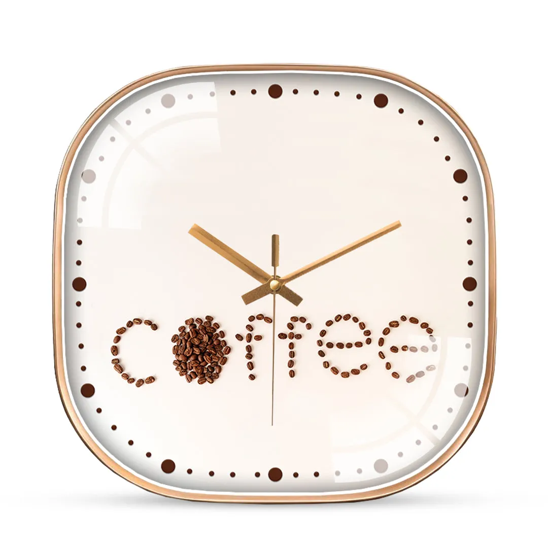 Beans coffee quotes wall clock