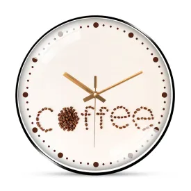 Beans coffee quotes wall clock